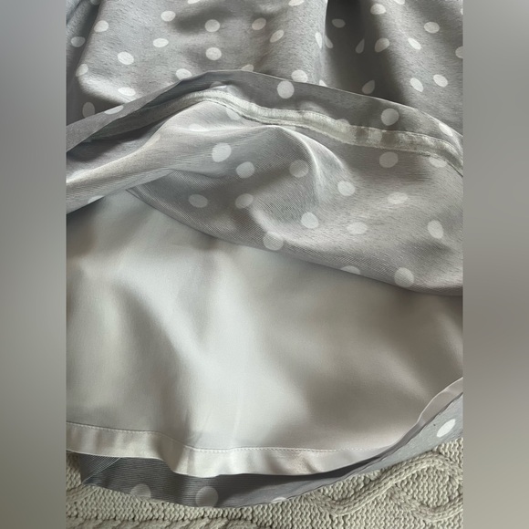 NWT White House Black Market Elegant Gray Polka Dot Dress size 00 - Picture 6 of 15